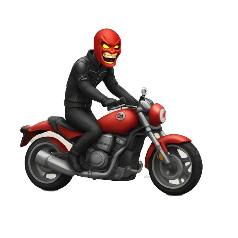 Le diable sur une moto  emoji