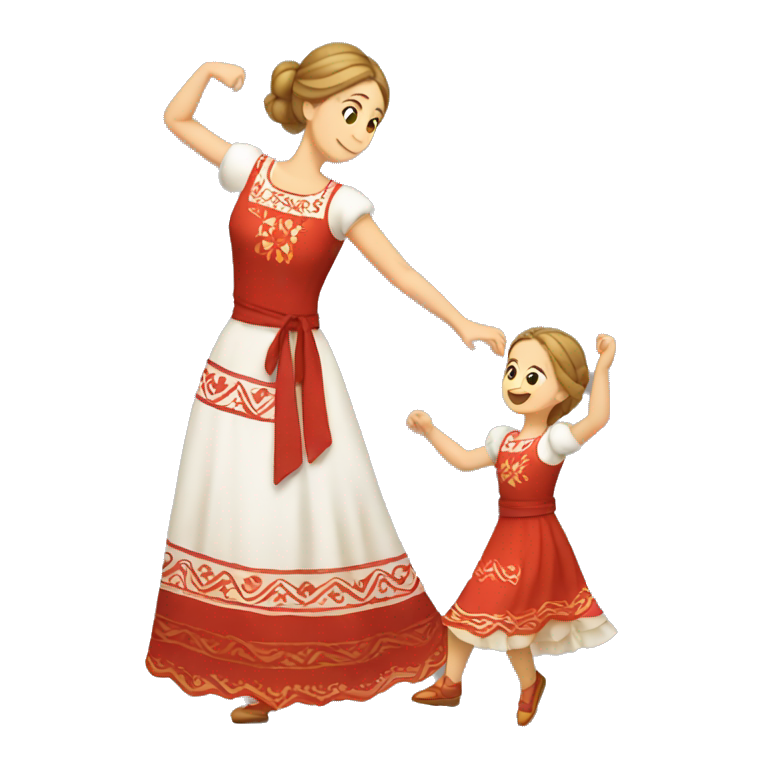 slavic mom and daughter dancing emoji