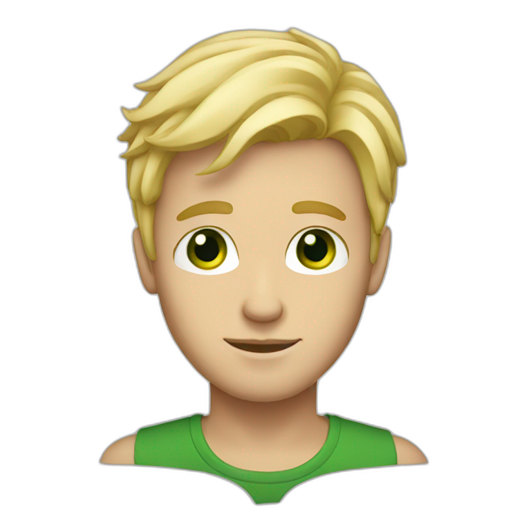 blonde hair man with green eyes  emoji