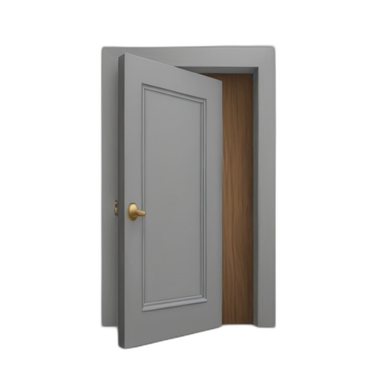 open door wood color gray perpective emoji