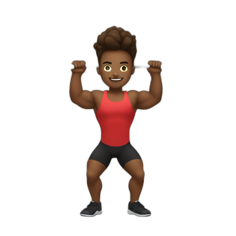 Weightlifter doing a snatch  emoji