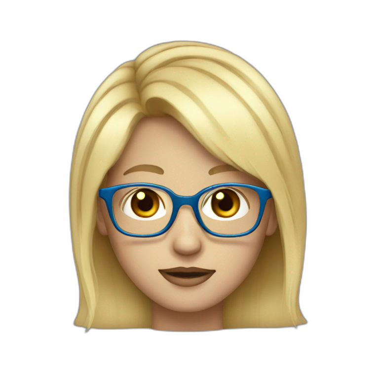 Blond hair blue eyes and glasses emoji