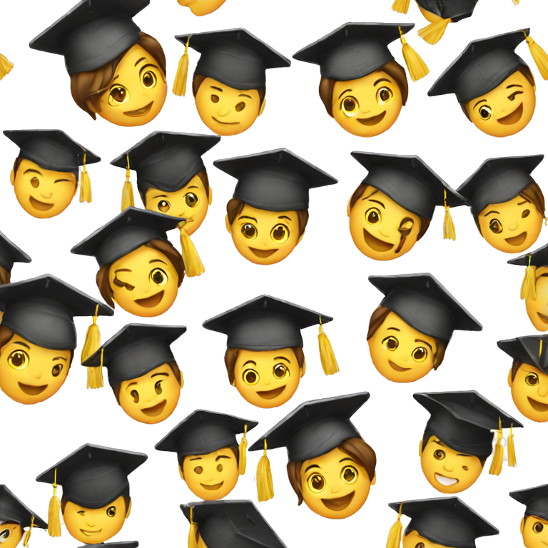 happy student in a graduation uniform emoji