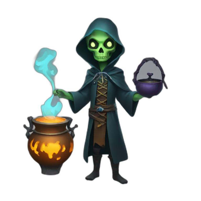 necromancer with cauldron emoji