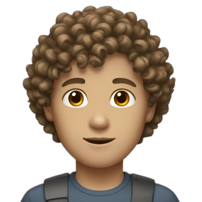 white boy short curly brown hair emoji