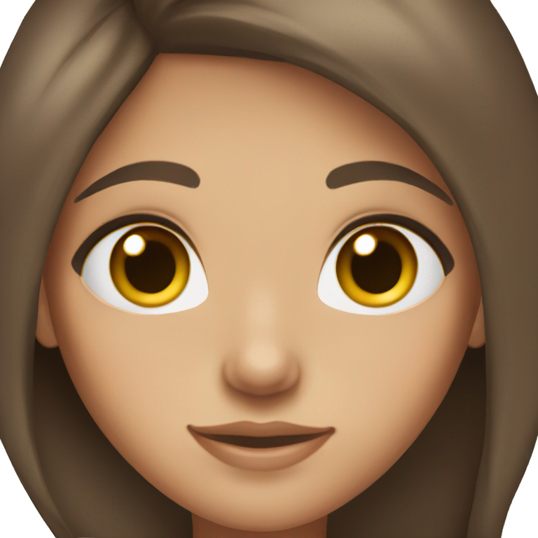 brunette hair,  light skin, girl, brown eyes, freckles emoji