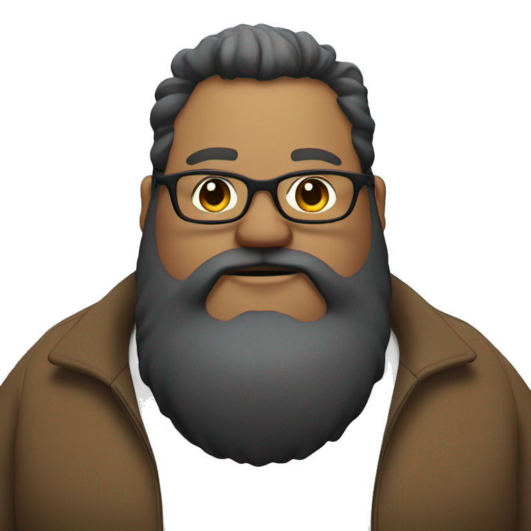 fat guy with a big beard and glasses emoji
