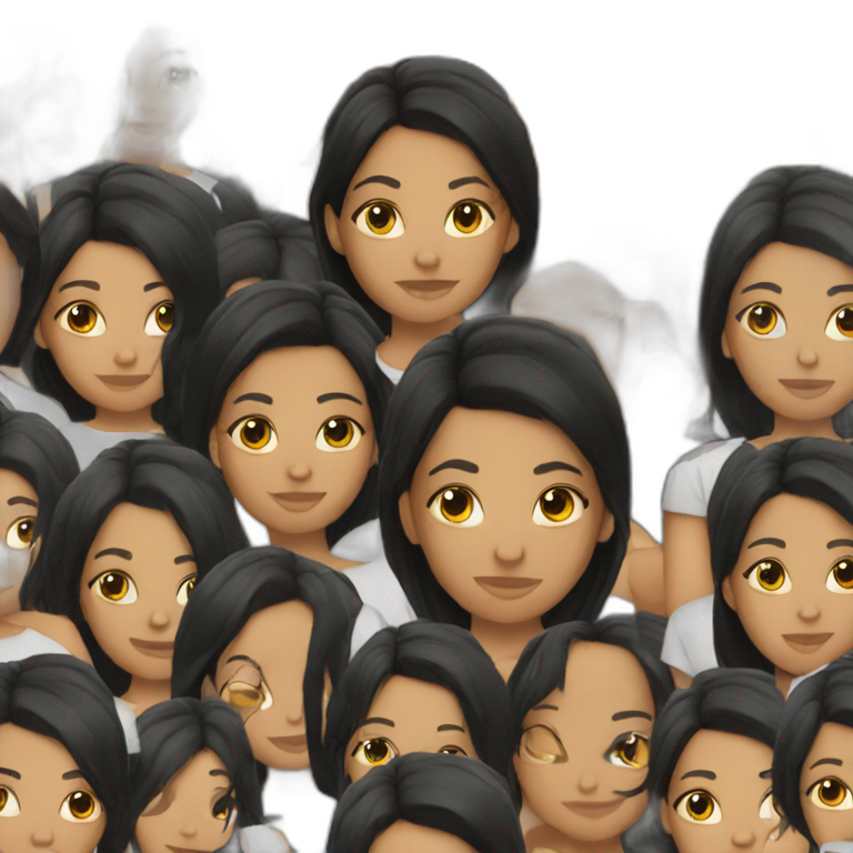 teenage girl black hair emoji