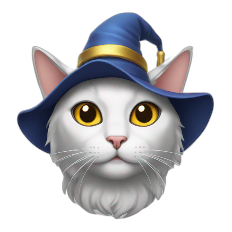 a cat with a wizard hat emoji