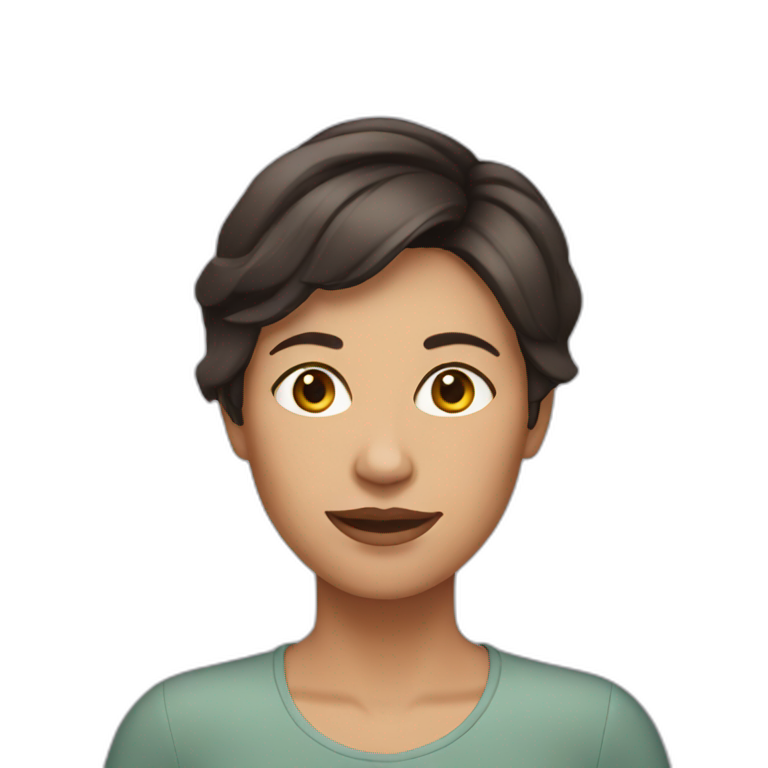 mother with short dark brown hair emoji