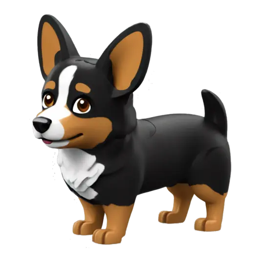 Corgi in the style of Lego minifigure emoji AI Emoji Generator