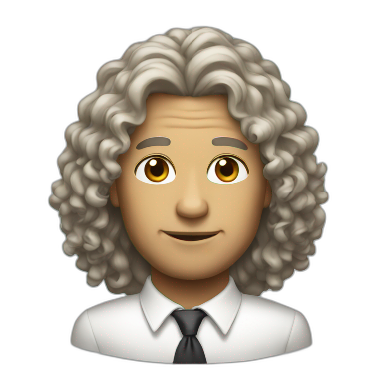 Curly light long hair president emoji