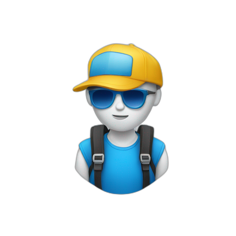 Mono tierno con gorra azul emoji