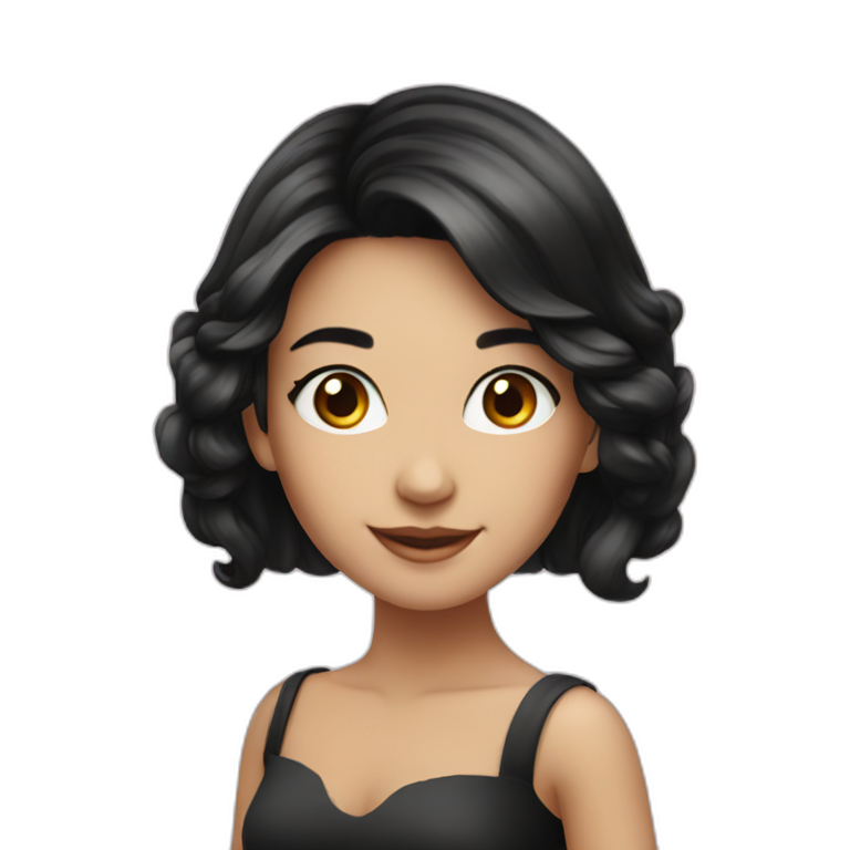 Smiling-elegant-girl-with-black-hair emoji