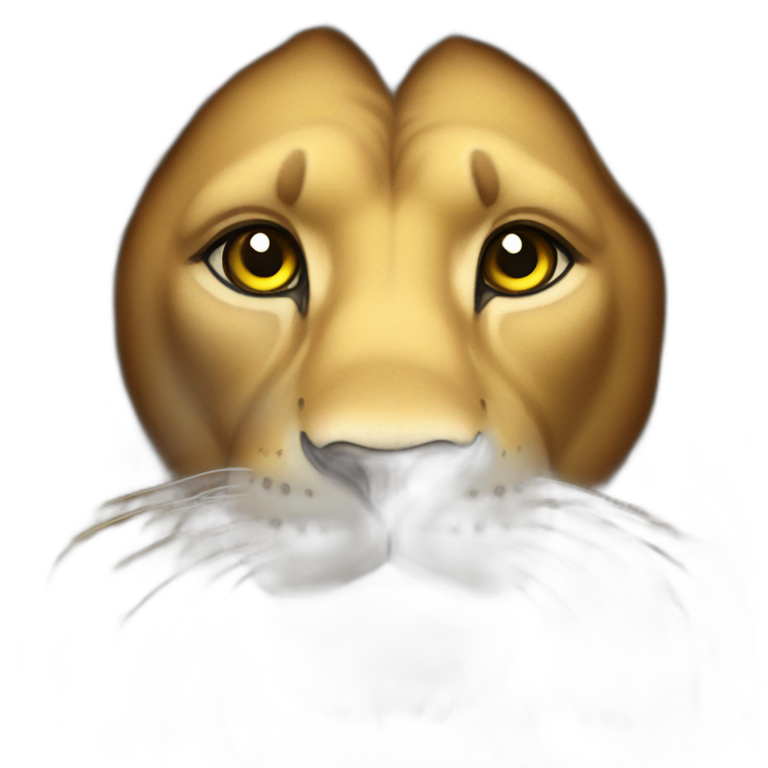 lion with eyes hearts emoji