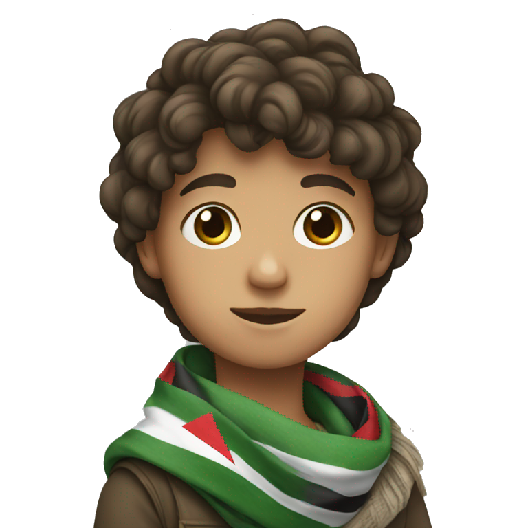 boy wearing a Palestinian scarf emoji