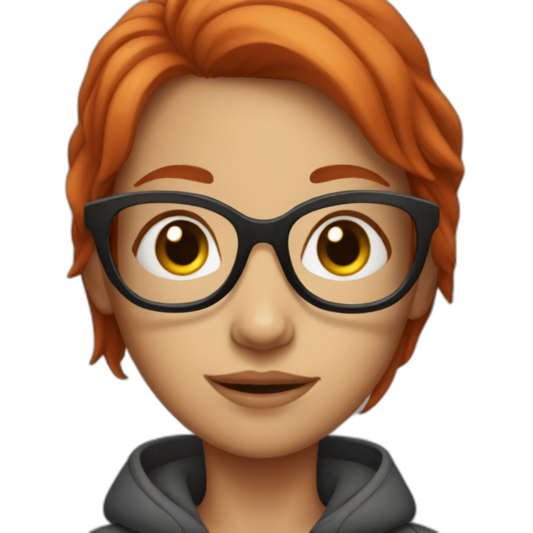 red-haired girl with glasses emoji