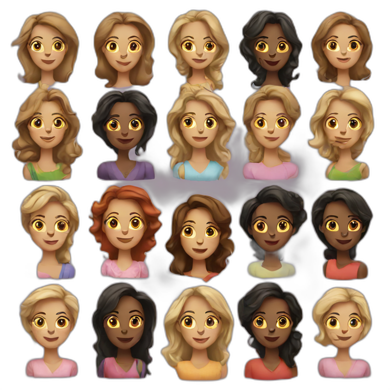 Nine women emoji