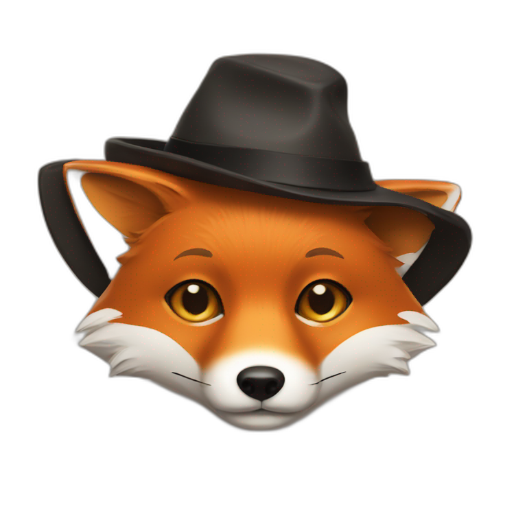 fox with hat and black moustache emoji