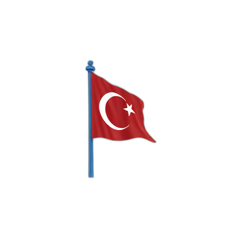 Turkish flag in blue emoji