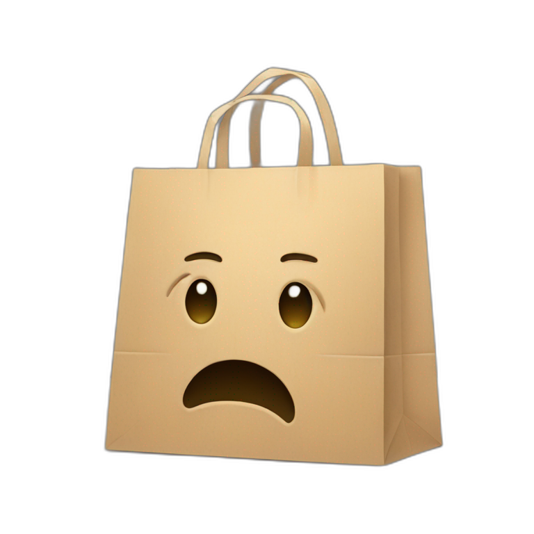 shopping bag sad emoji