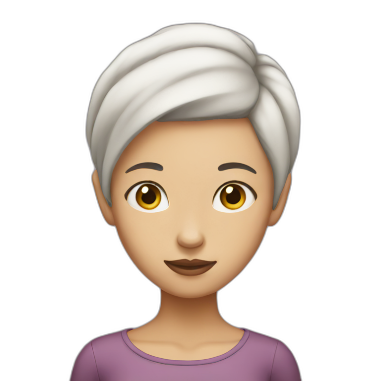 girl with no hair standing emoji