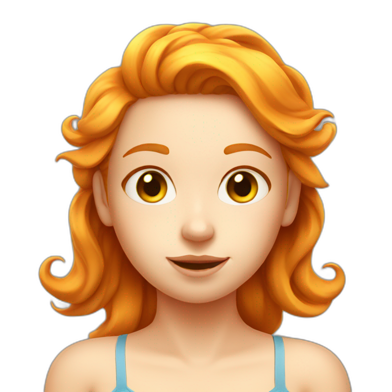 Ginger girl sun bathing  emoji