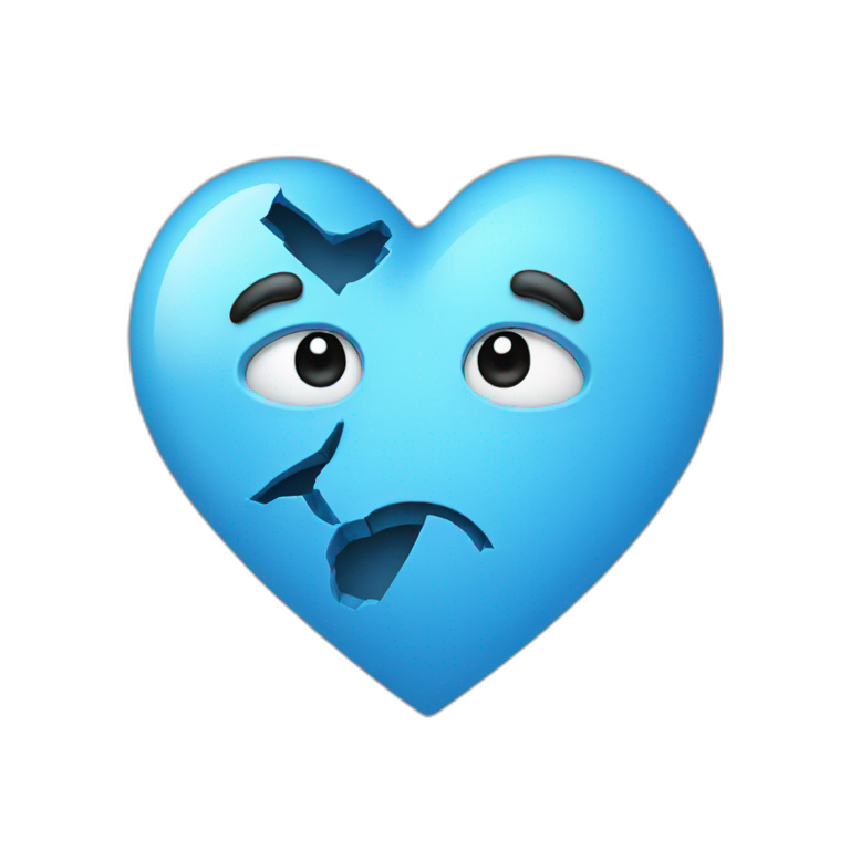 Blue Broken Heart emoji