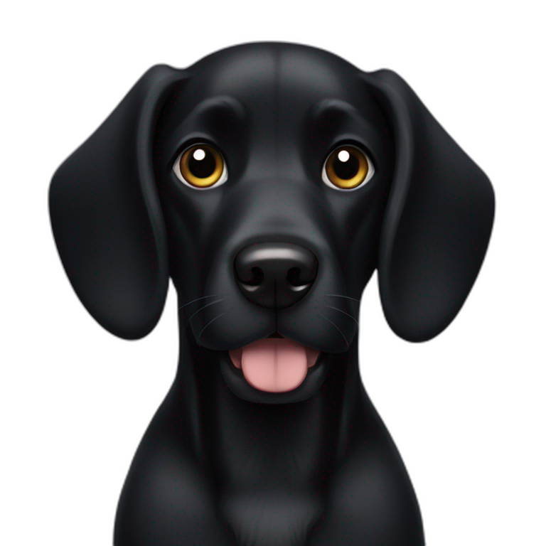 Black dog with floppy long ears emoji