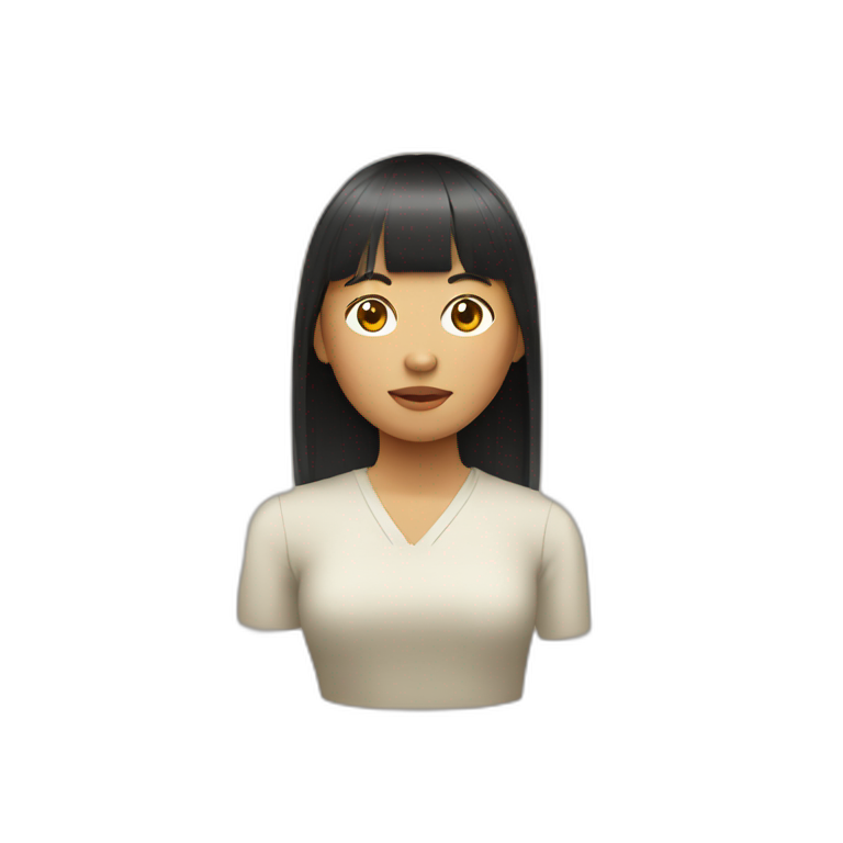 filipino woman with a full fringe emoji