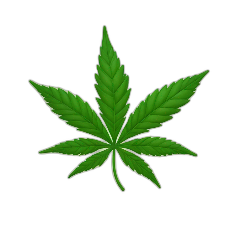 marijuana leaf, happy face emoji in the left bottom corner emoji