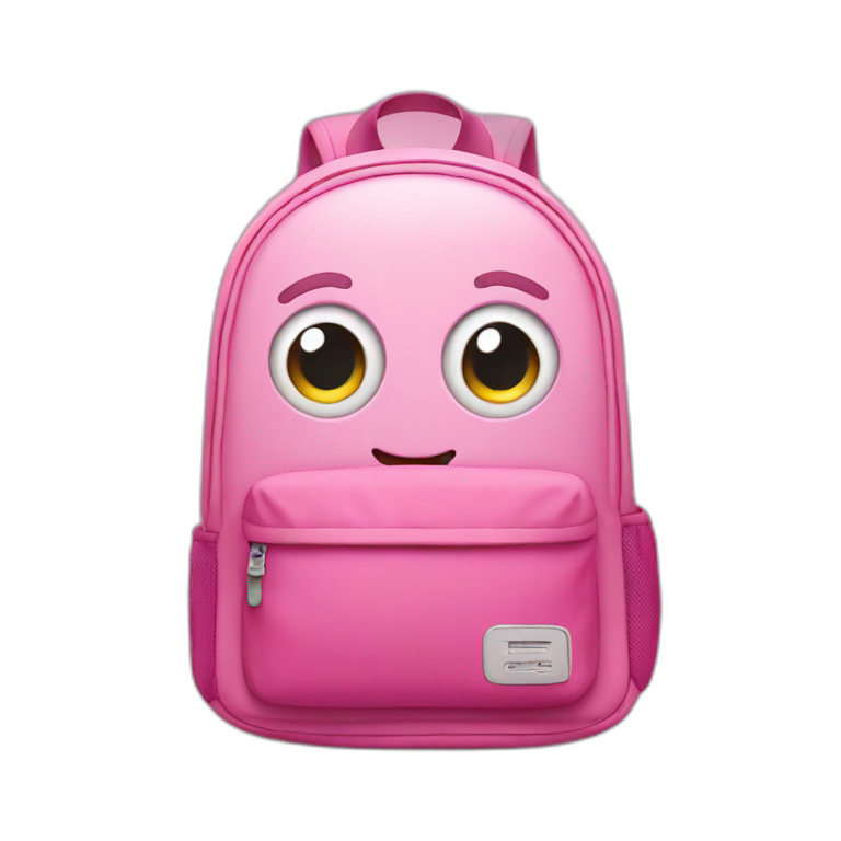 Cute Pink backpack with eyes and smile emoji