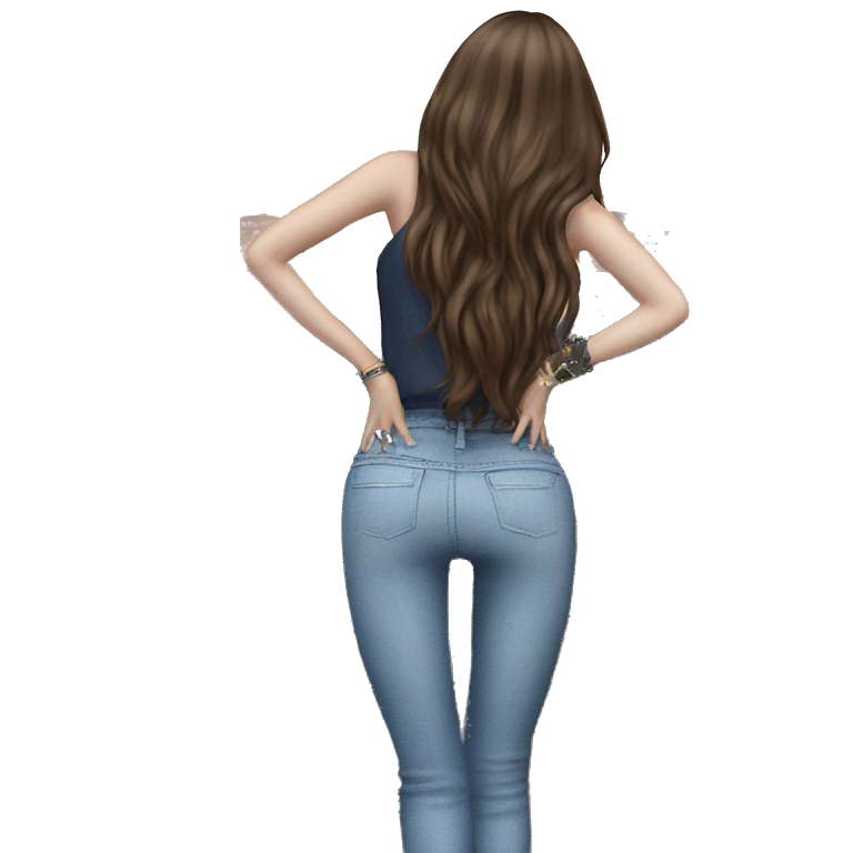 cute girl in denim jeans emoji
