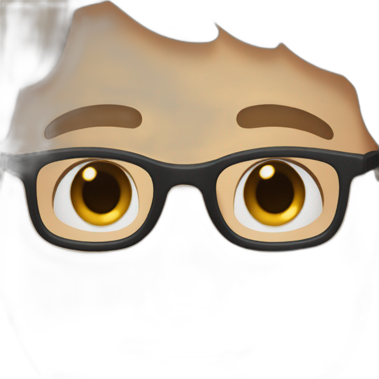 boy with blue eyes, brown hair, and glasses emoji