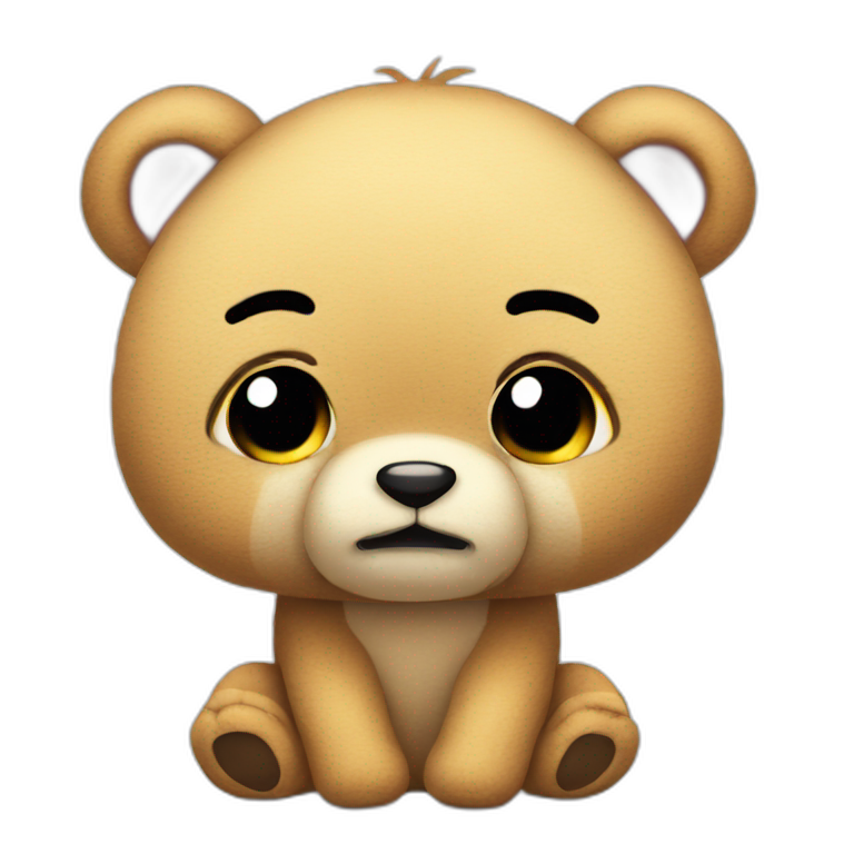 Offended cute cuddly toy emoji
