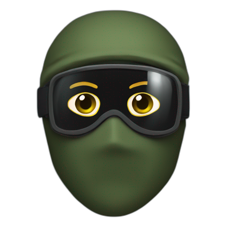 mercenary soldier with balaclava and night vision goggles emoji