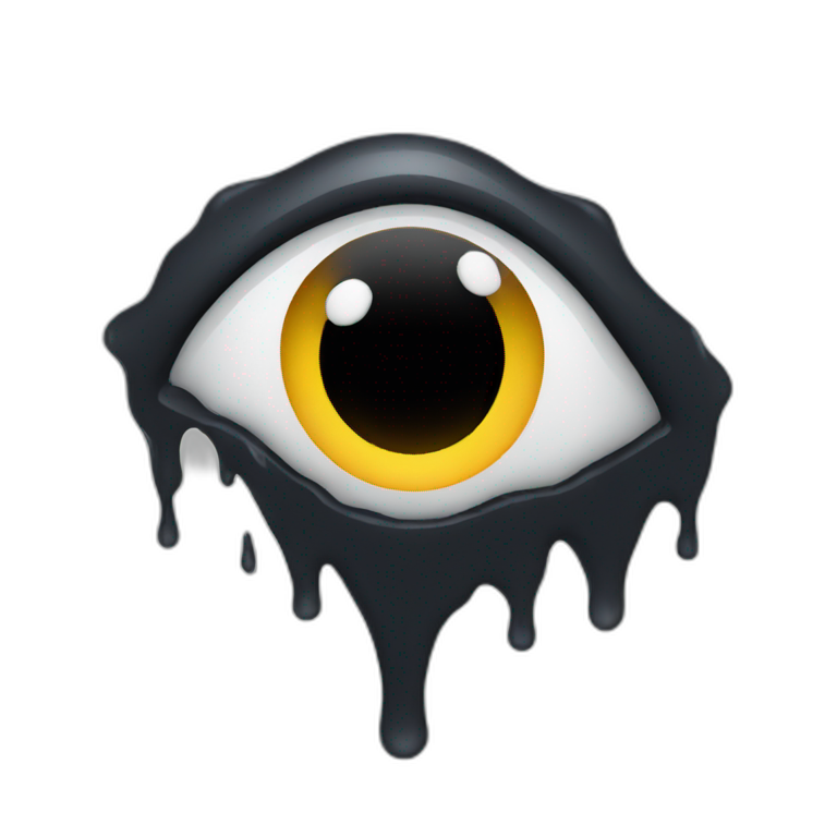 black puddle with a eye emoji