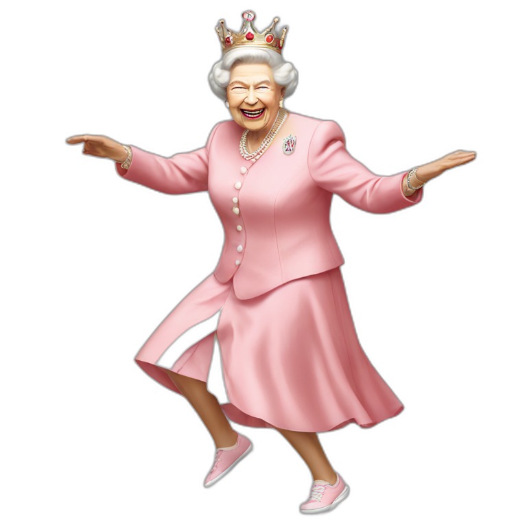 Queen Elizabeth II dancing hip hop emoji