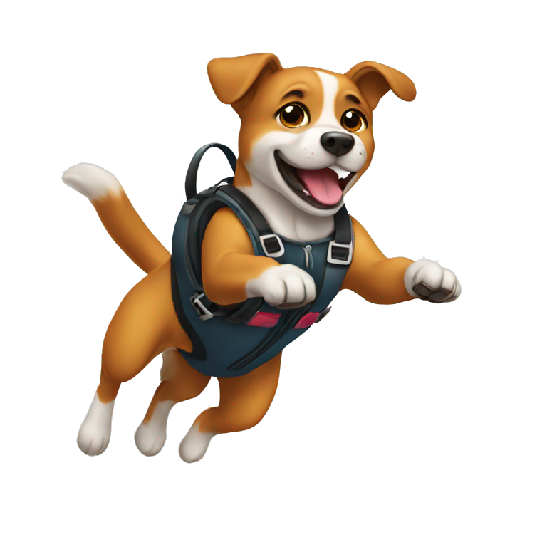 jumping dog skydiving emoji