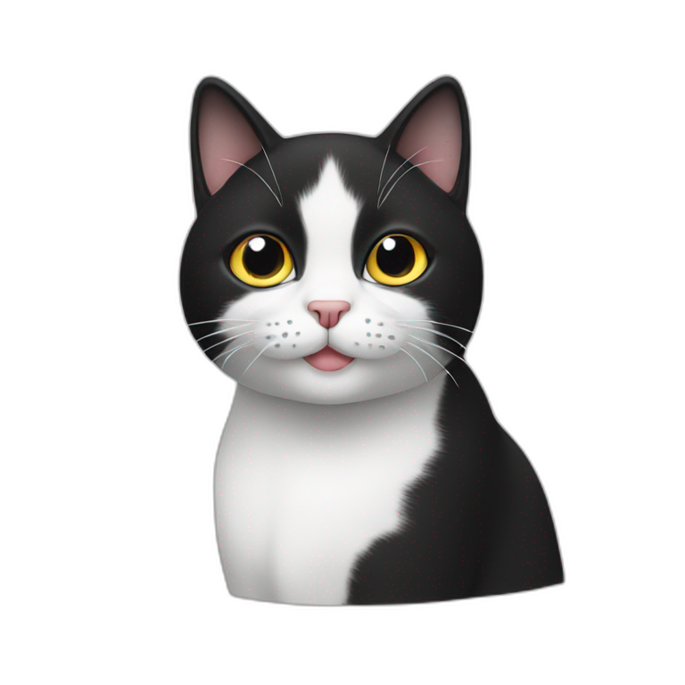 Black and white face cat emoji