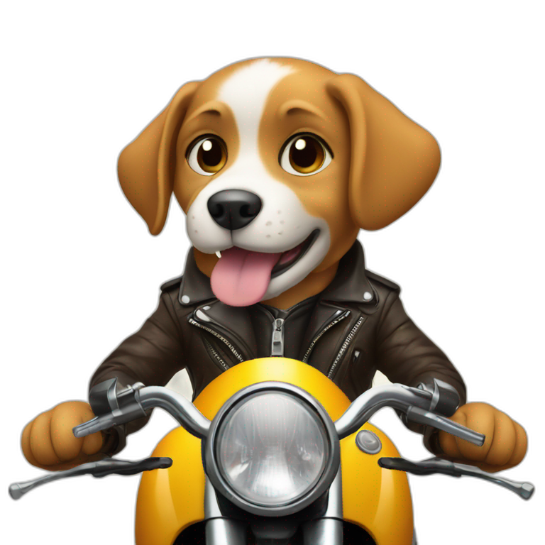 The cutest dog riding a motorcycle emoji