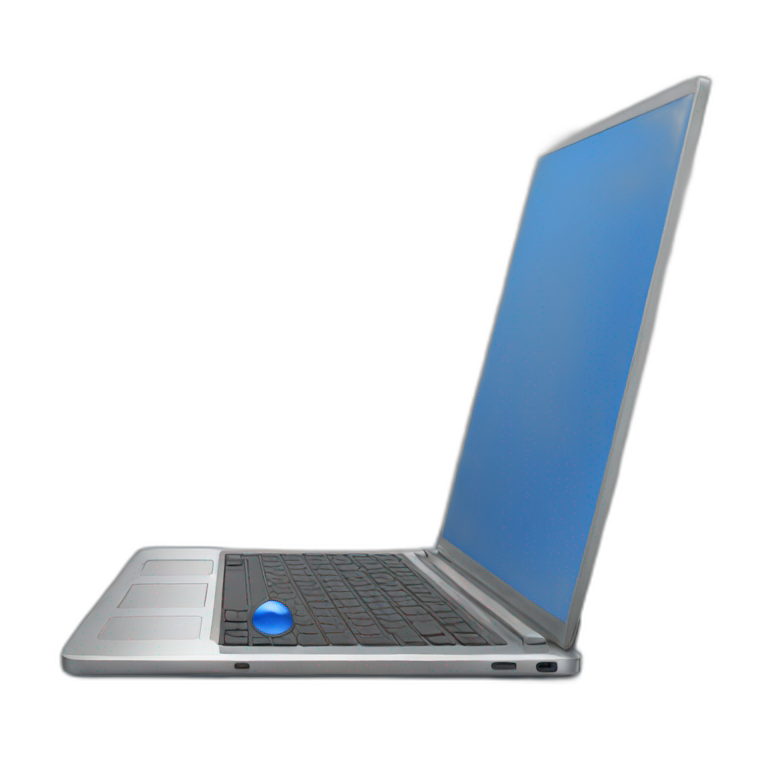 laptop with blue screen emoji