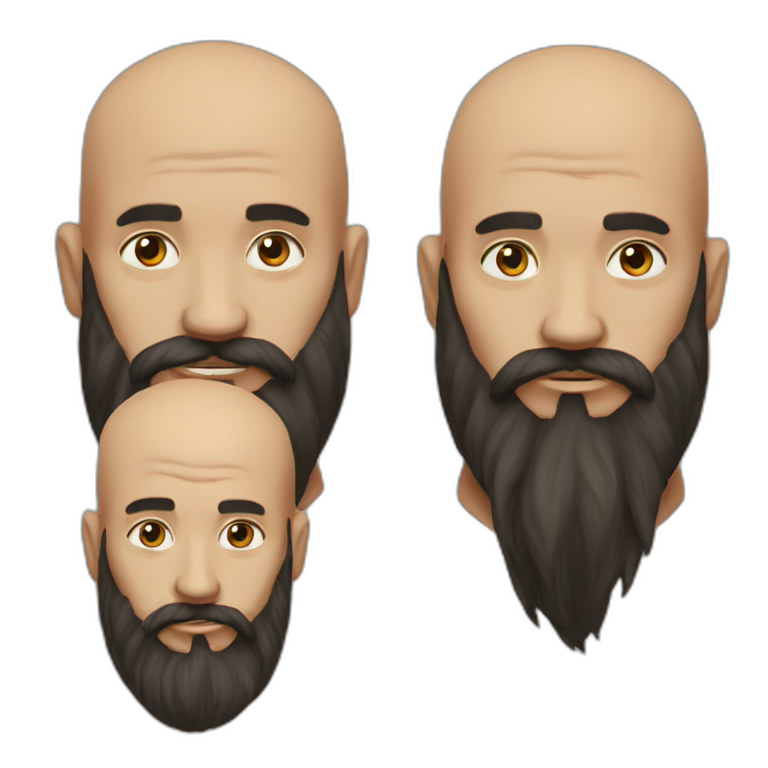 long black beard bald red alaskan trader emoji