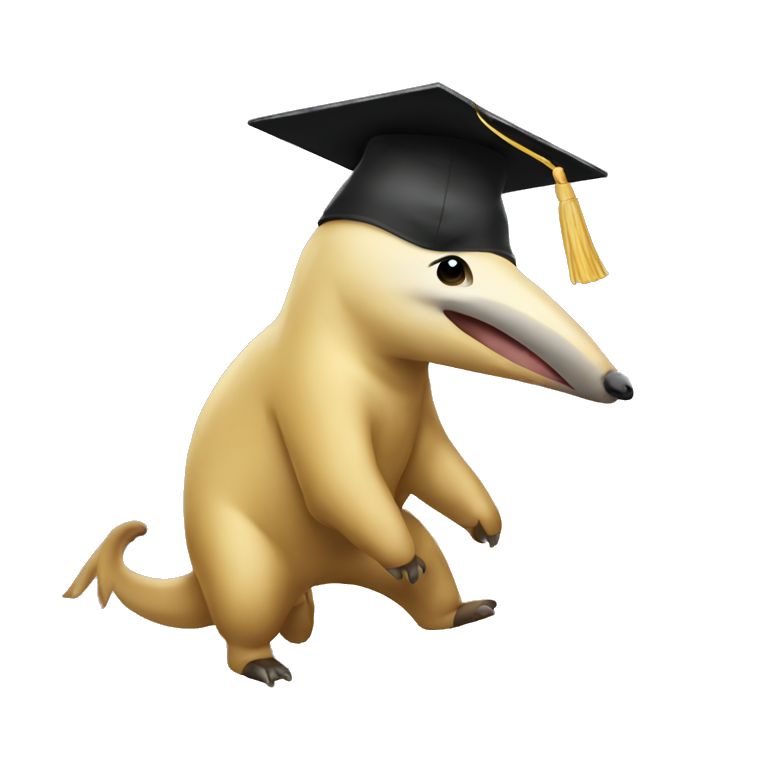 Anteater graduating  emoji
