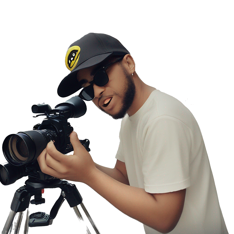 young man with camera emoji