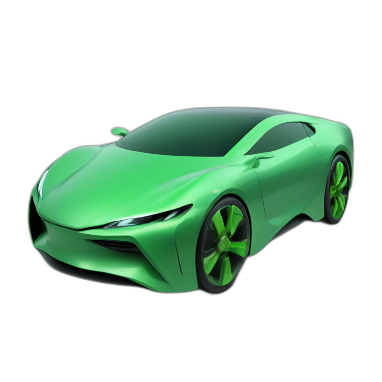 futuristic car green 3d emoji