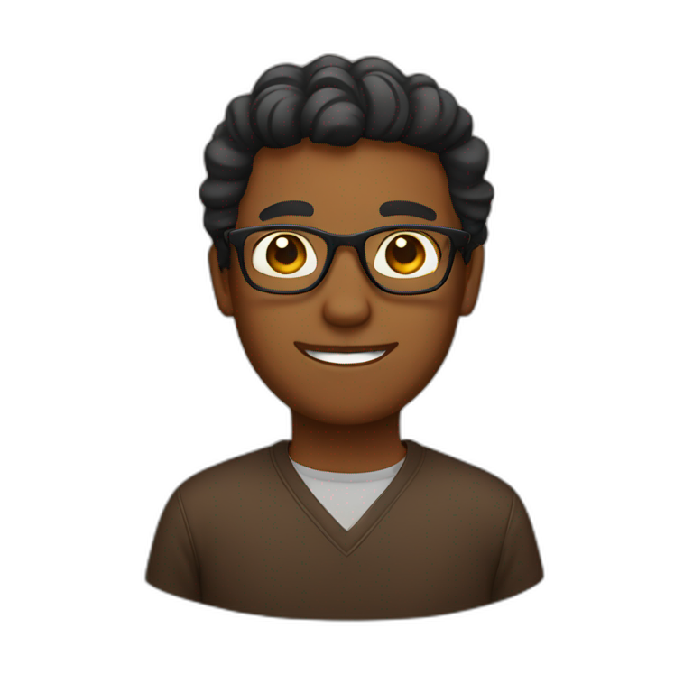 Brown guy with glasses emoji