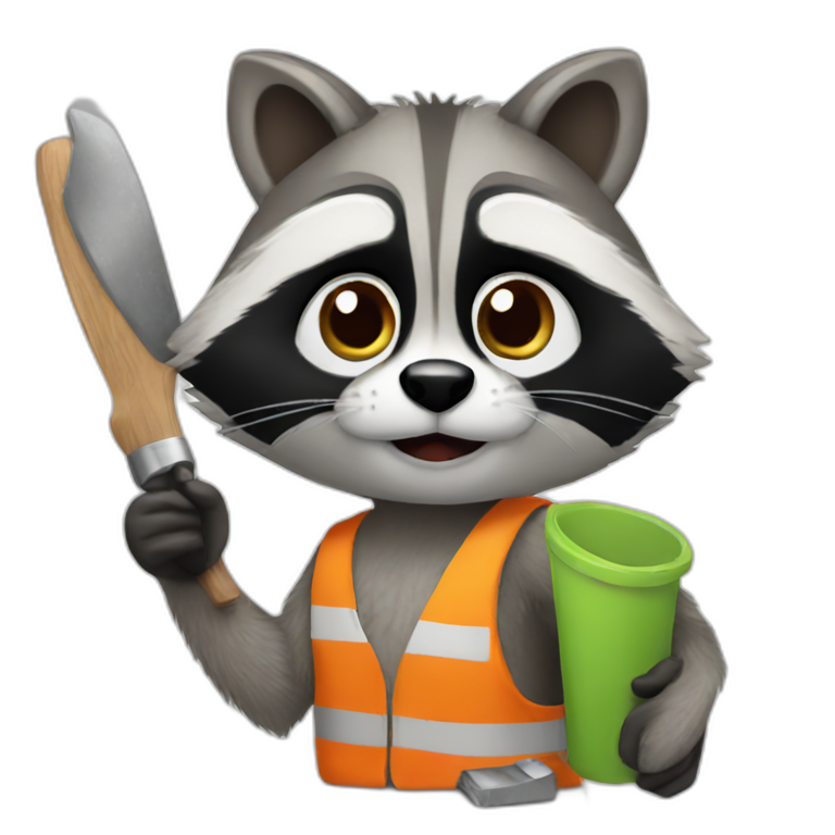 raccoon at work emoji