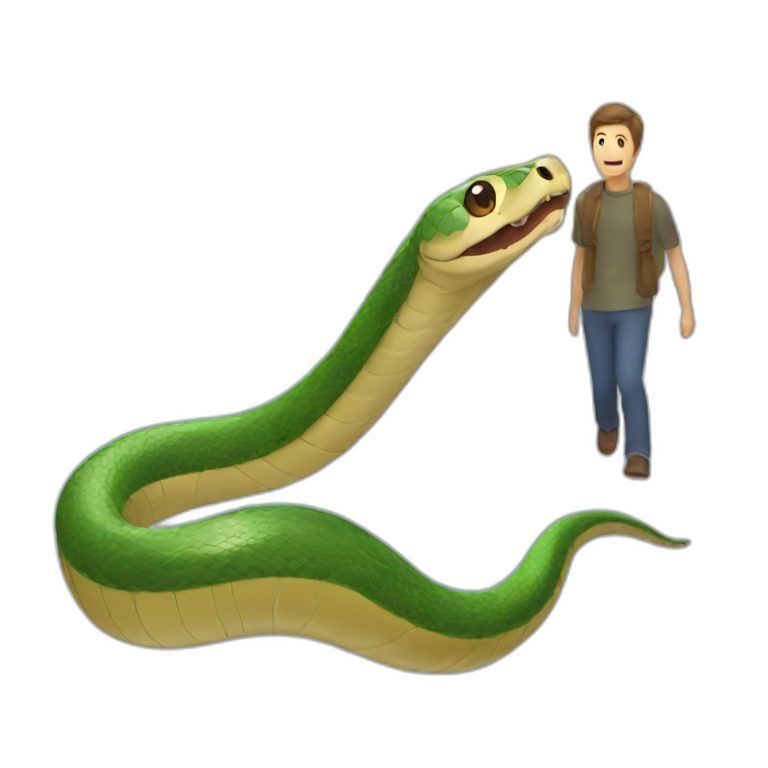 snake exiting from a person emoji