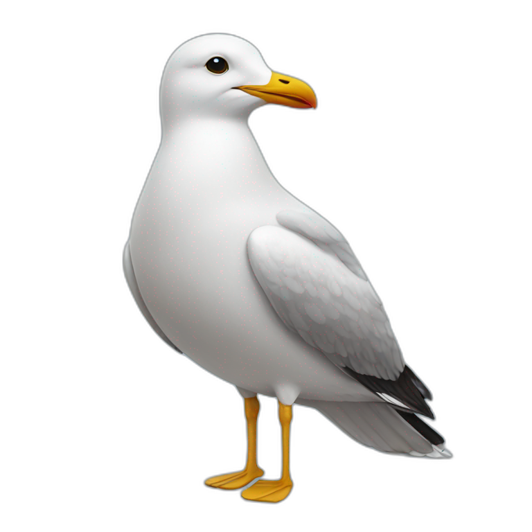 Seagull wearing overalls emoji
